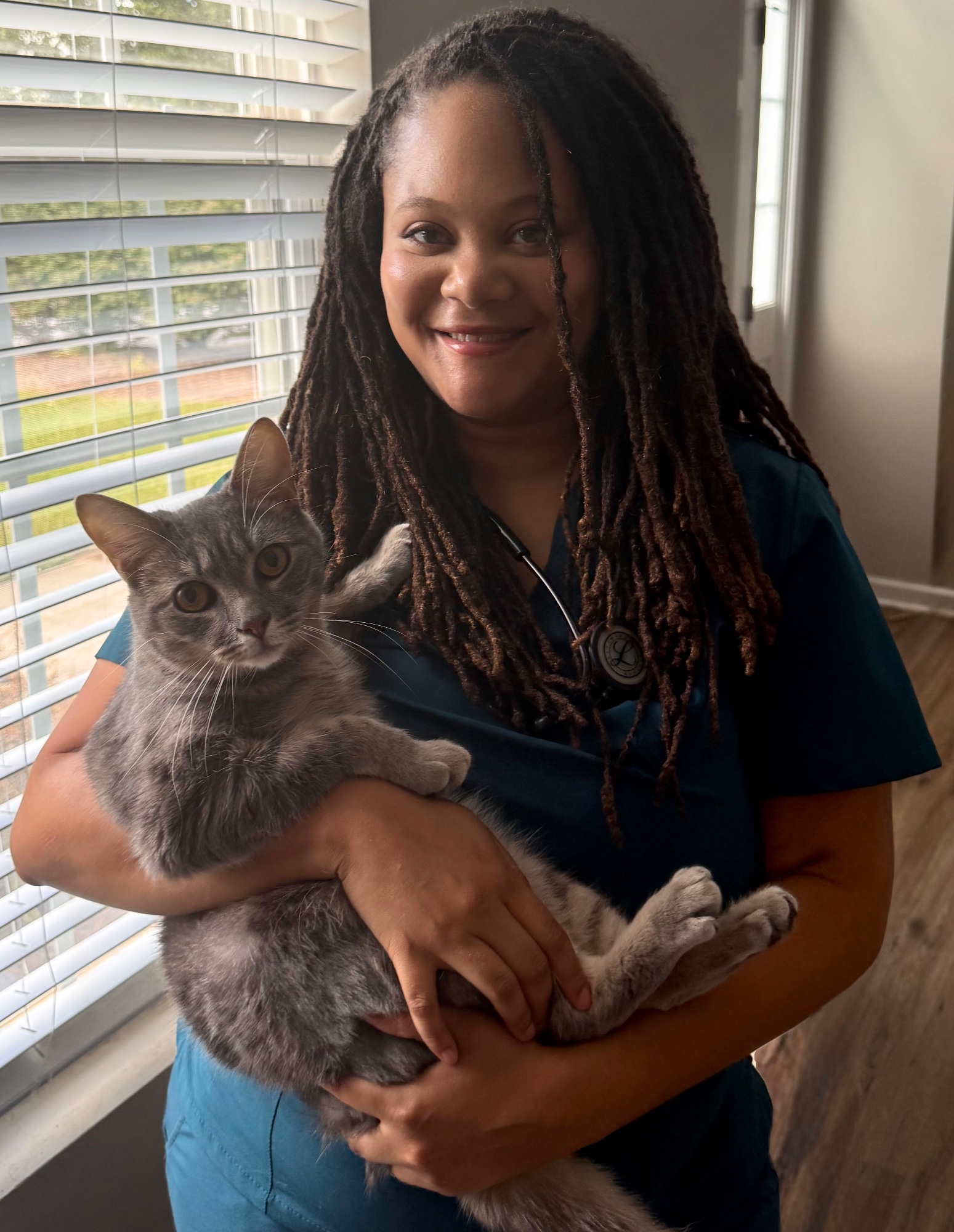 Dr. Tierra Kershaw Hawley with cat